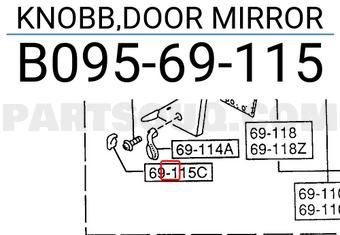 Mazda B09569115 KNOBB,DOOR MIRROR