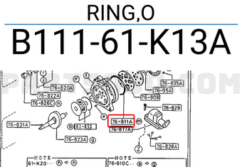 Mazda B11161K13A RING,O
