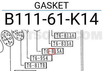 Mazda B11161K14 GASKET