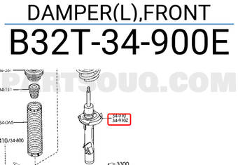 Mazda B32T34900E DAMPER(L),FRONT