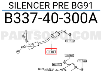 Mazda B33740300A SILENCER PRE BG91