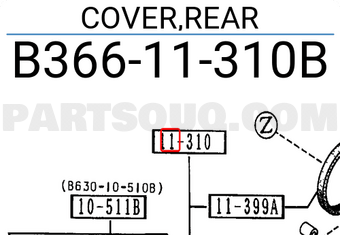 Mazda B36611310B COVER,REAR