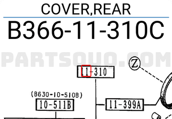 Mazda B36611310C COVER,REAR
