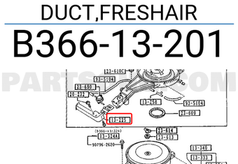 Mazda B36613201 DUCT,FRESHAIR