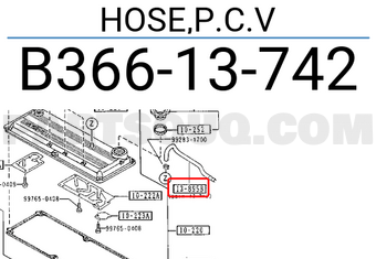 Mazda B36613742 HOSE,P.C.V