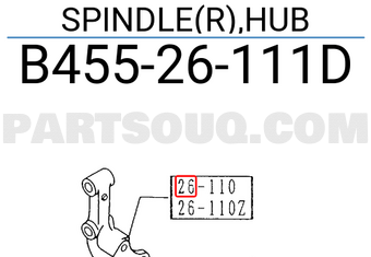 Mazda B45526111D SPINDLE(R),HUB