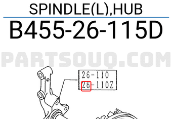 Mazda B45526115D SPINDLE(L),HUB