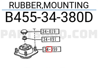 Mazda B45534380D RUBBER,MOUNTING