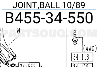 Mazda B45534550 JOINT,BALL 10/89
