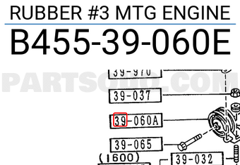 Mazda B45539060E RUBBER #3 MTG ENGINE
