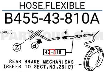 Mazda B45543810A HOSE,FLEXIBLE