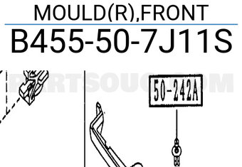 Mazda B455507J11S MOULD(R),FRONT