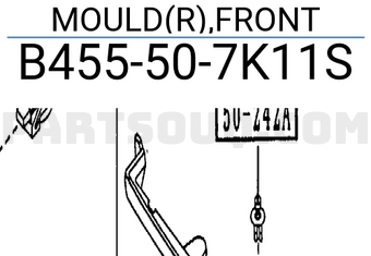 Mazda B455507K11S MOULD(R),FRONT
