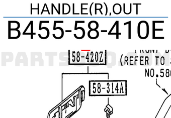 Mazda B45558410E HANDLE(R),OUT