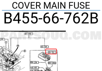 Mazda B45566762B COVER MAIN FUSE