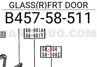Mazda B45758511 GLASS(R)FRT DOOR