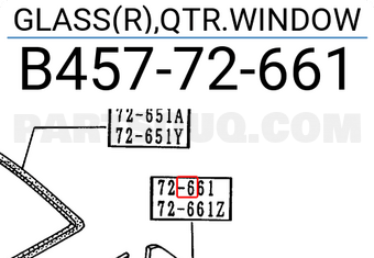 Mazda B45772661 GLASS(R),QTR.WINDOW