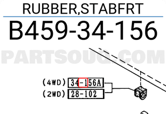 Mazda B45934156 RUBBER,STABFRT