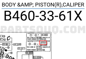 Mazda B4603361X BODY & PISTON(R),CALIPER