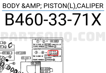 Mazda B4603371X BODY & PISTON(L),CALIPER