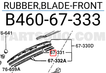 Mazda B46067333 RUBBER,BLADE-FRONT