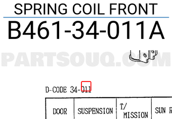 Mazda B46134011A SPRING COIL FRONT
