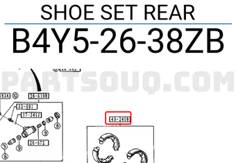Mazda B4Y52638ZB SHOE SET REAR