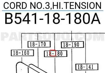 Mazda B54118180A CORD NO.3,HI.TENSION
