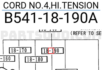 Mazda B54118190A CORD NO.4,HI.TENSION