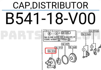 Mazda B54118V00 CAP,DISTRIBUTOR