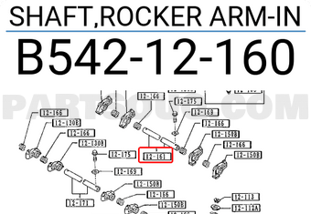 Mazda B54212160 SHAFT,ROCKER ARM-IN