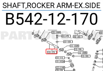 Mazda B54212170 SHAFT,ROCKER ARM-EX.SIDE