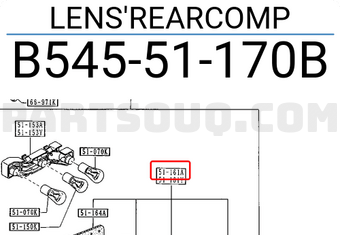 Mazda B54551170B LENS REARCOMP