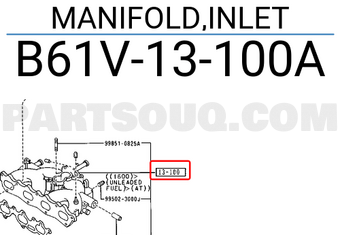 Mazda B61V13100A MANIFOLD,INLET