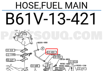 Mazda B61V13421 HOSE,FUEL MAIN