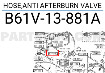 Mazda B61V13881A HOSE,ANTI AFTERBURN VALVE