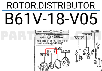 Mazda B61V18V05 ROTOR,DISTRIBUTOR