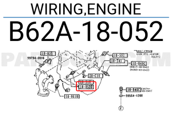 Mazda B62A18052 WIRING,ENGINE