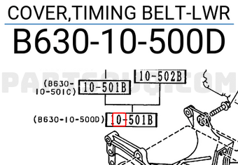 Mazda B63010500D COVER,TIMING BELT-LWR