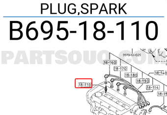 Mazda B69518110 PLUG,SPARK