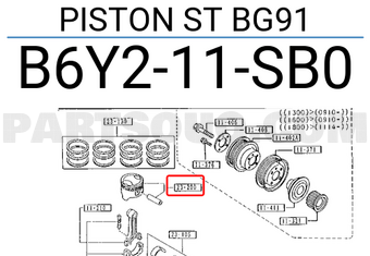 Mazda B6Y211SB0 PISTON ST BG91
