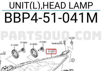 Mazda BBP451041M UNIT(L),HEAD LAMP