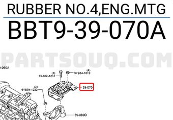 Mazda BBT939070A RUBBER NO.4,ENG.MTG