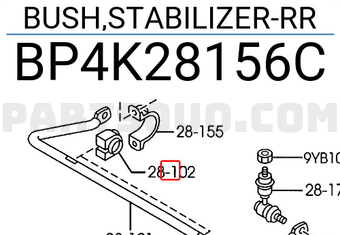 BP4K-28-156E OEM New Genuine Mazda Bush,Stabilizer-Rr BP4K28156E