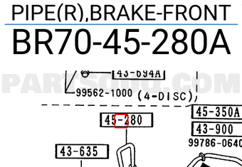 Mazda BR7045280A PIPE(R),BRAKE-FRONT