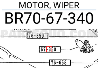 Mazda BR7067340 MOTOR, WIPER