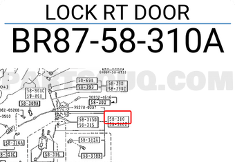Mazda BR8758310A LOCK RT DOOR