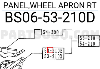 Mazda BS0653210D PANEL,WHEEL APRON RT
