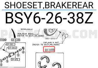 Mazda BSY62638Z SHOESET,BRAKEREAR