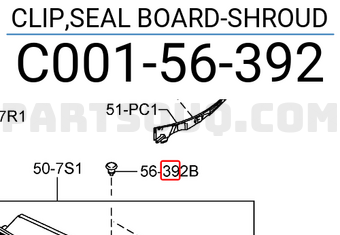10 Mazda Shroud Seal Board Clips GA5R-56-392 Clipsandfasteners Inc 